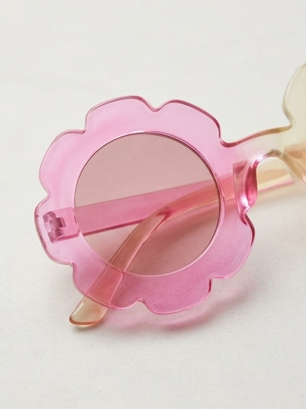Kids Flower Shape Sunglasses | Cute UV Protection Round Sunglasses for Girls