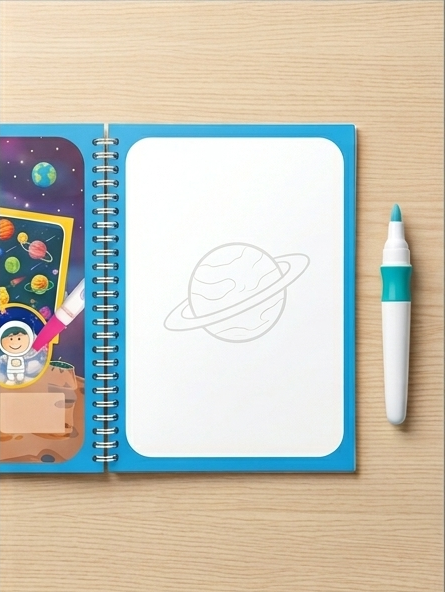Magic Water Drawing Book | Reusable Coloring Book with Water Pen for Kids