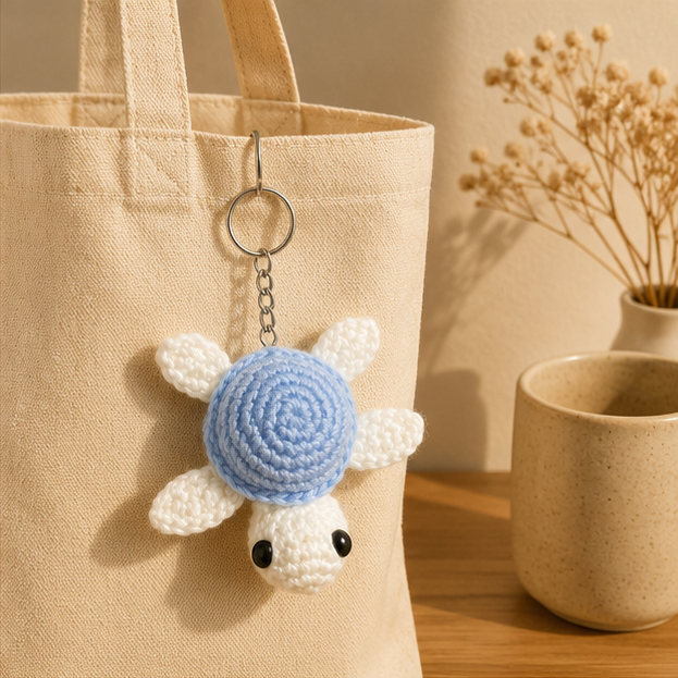 Handmade Crochet Turtle | Amigurumi Sea Turtle Plush | Mini Ocean Animal | Cute Desk Decor | Handmade Crochet Gift