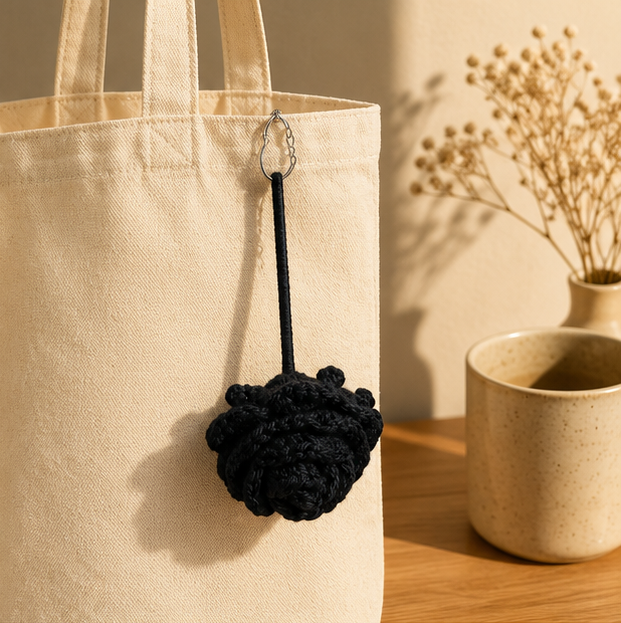 Handmade Crochet Black Rose | Amigurumi Forever Flower | Gothic Floral Gift | Handmade Home Decor | Crochet Rose Stem