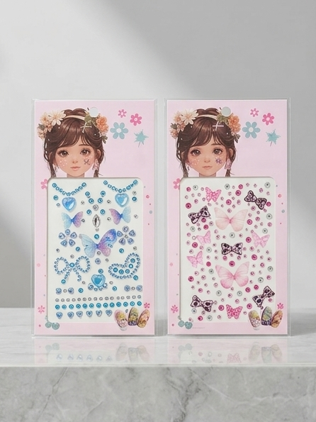 Kids 3D Face Gem Stickers | Self-Adhesive Rhinestone & Butterfly Face Jewels