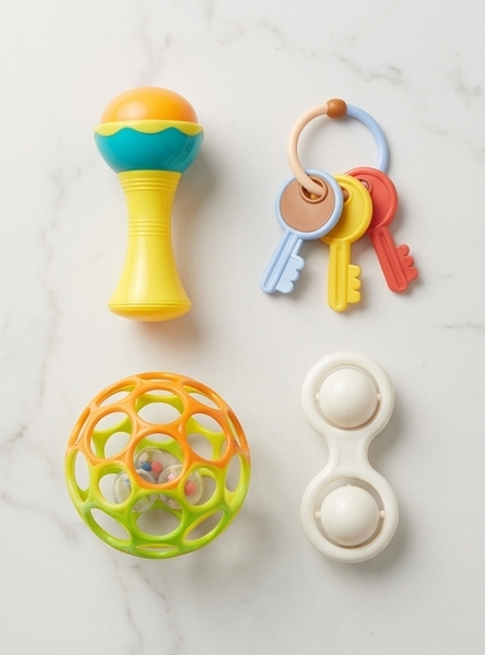 Baby Sensory Rattle & Teether Toy Set | 4-Piece Infant Learning Toys