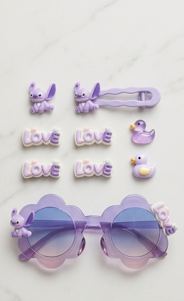 Kids Flower Sunglasses & Hair Accessories Gift Set