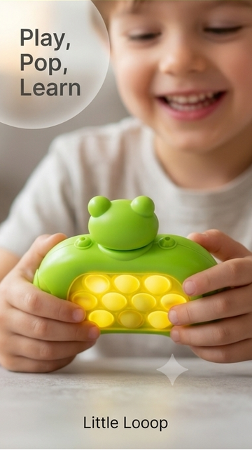 Electronic Frog Pop-It Game | Quick Push Bubble Memory Toy with Lights & Sound