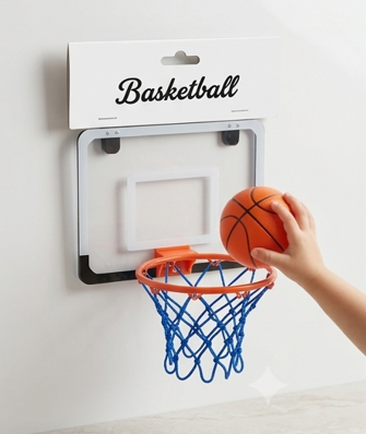 Mini Basketball Hoop Set with Ball | Indoor Wall & Door Basketball Game for Kids
