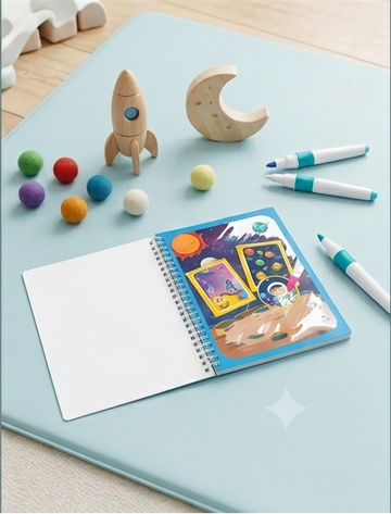 Magic Water Drawing Book | Reusable Coloring Book with Water Pen for Kids