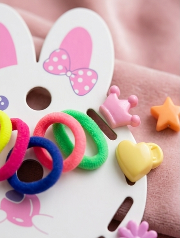 Girls Hair Accessories Set | Colorful Hair Ties & Cute Hair Clips Gift Pack