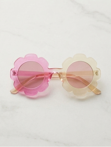 Kids Flower Shape Sunglasses | Cute UV Protection Round Sunglasses for Girls