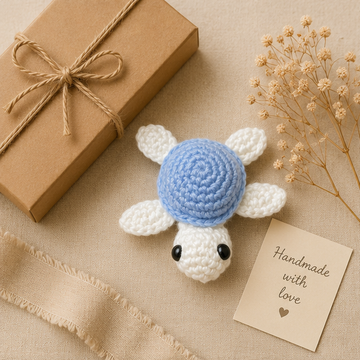 Handmade Crochet Turtle | Amigurumi Sea Turtle Plush | Mini Ocean Animal | Cute Desk Decor | Handmade Crochet Gift