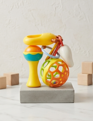 Baby Sensory Rattle & Teether Toy Set | 4-Piece Infant Learning Toys