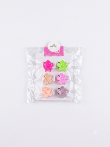 Colorful Flower Hair Clips Set