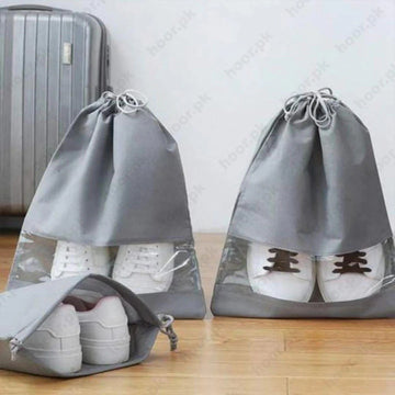 Travel Shoe Storage Bag / Non-Woven Stuff Dustproof Drawstring Bag